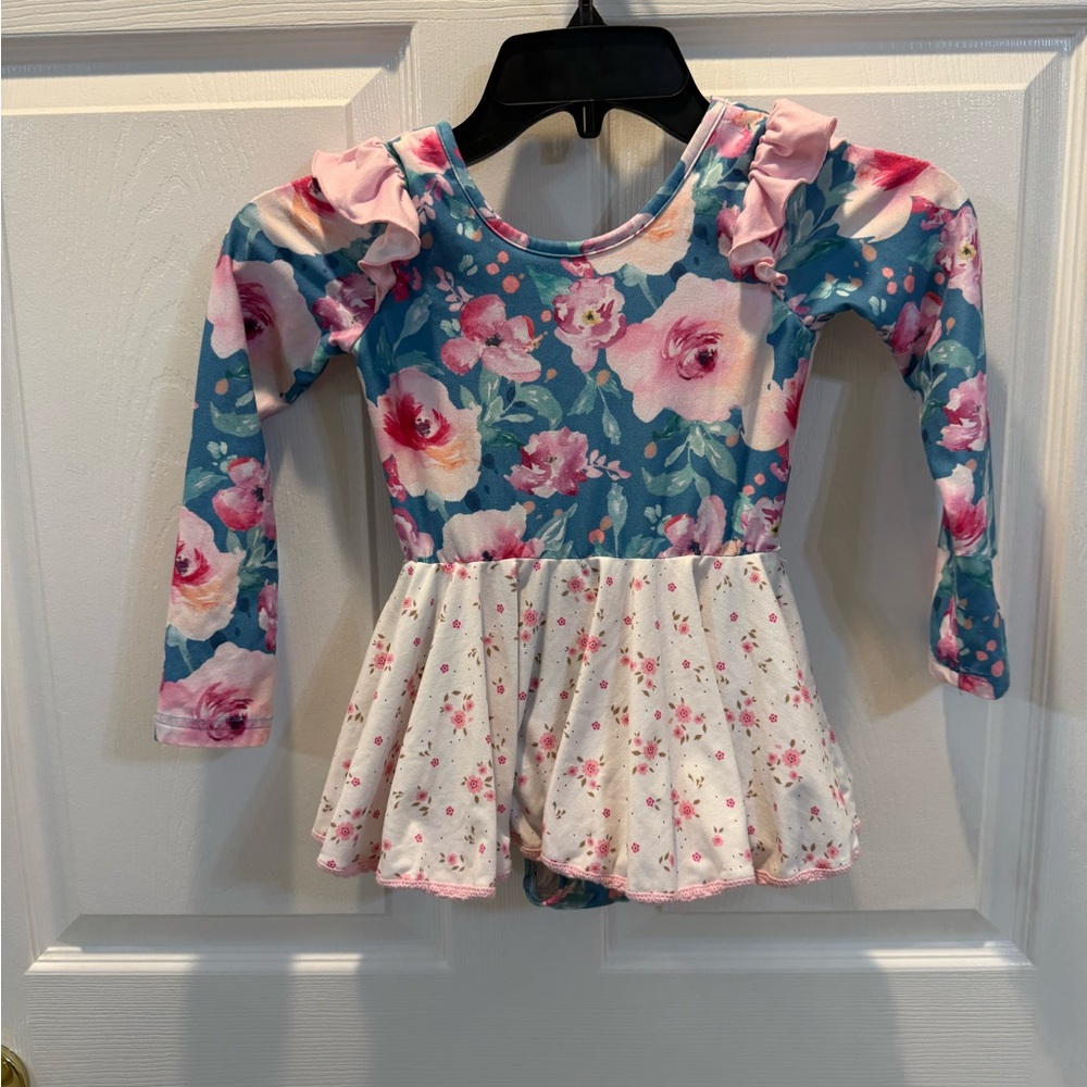 cheeky plum Floral Dress in Teal, Pink & Cream